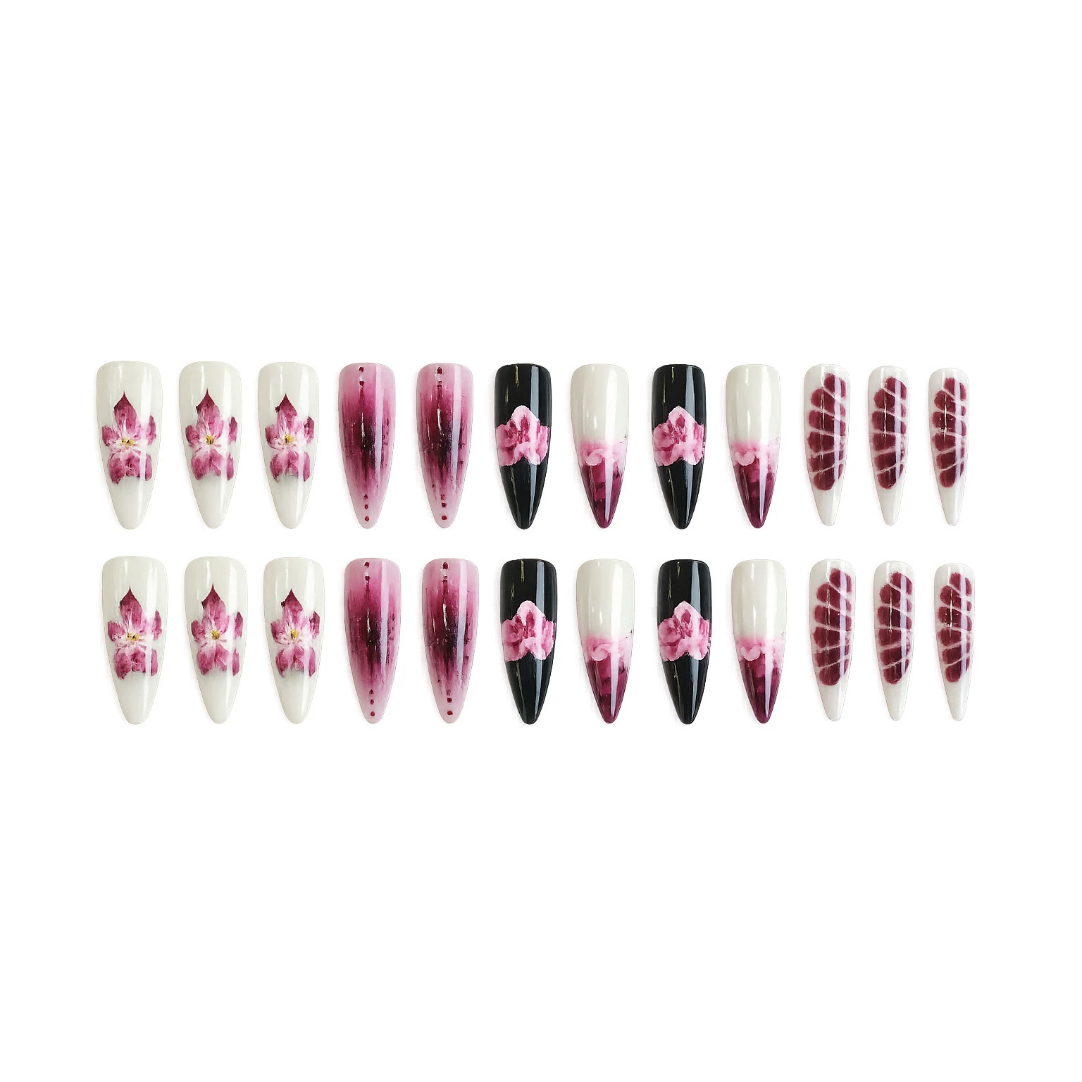 24 Pezzi di Unghie Finte Nere  - Drip Tip Resin recensione e prezzo